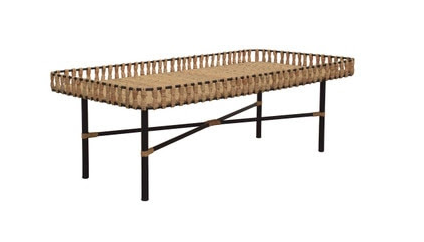 Calla Rectangular Iron and rattan coffee table